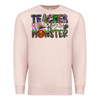 Pale Pink teacher of monster Premium Sweatshirt - CowhideDigitalArt