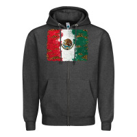 Charcoal Heather Mexican Flag With Leopard Zipper Hoodie - RanaPortraitStore