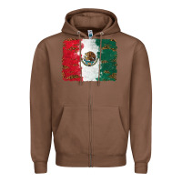 Chestnut Mexican Flag With Leopard Zipper Hoodie - RanaPortraitStore