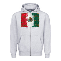 Heather Grey Mexican Flag With Leopard Zipper Hoodie - RanaPortraitStore