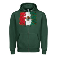 Sports Green Mexican Flag With Leopard Zipper Hoodie - RanaPortraitStore