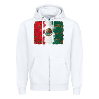White Mexican Flag With Leopard Zipper Hoodie - RanaPortraitStore