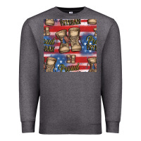 Charcoal Heather proud veteran seamless pattern Premium Sweatshirt - HRA Design Shop