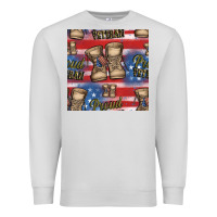 Dove Grey proud veteran seamless pattern Premium Sweatshirt - HRA Design Shop