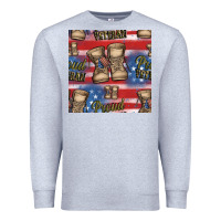 Heather Grey proud veteran seamless pattern Premium Sweatshirt - HRA Design Shop