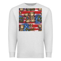 Oatmeal Heather proud veteran seamless pattern Premium Sweatshirt - HRA Design Shop