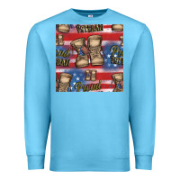 Ocean Blue proud veteran seamless pattern Premium Sweatshirt - HRA Design Shop