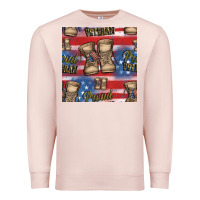 Pale Pink proud veteran seamless pattern Premium Sweatshirt - HRA Design Shop