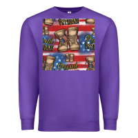Purple proud veteran seamless pattern Premium Sweatshirt - HRA Design Shop