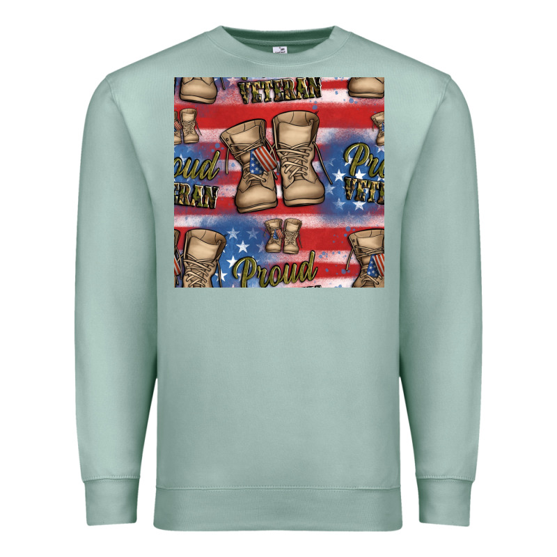 Proud Veteran Seamless Pattern Premium Sweatshirt by HRA Design Shop | Teevron