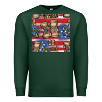 Sports Green proud veteran seamless pattern Premium Sweatshirt - HRA Design Shop