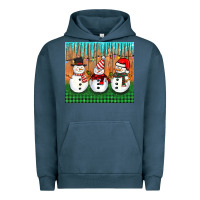 Pigment Midnight Navy christmas snovman Urban Hoodie - BarkalooDesign