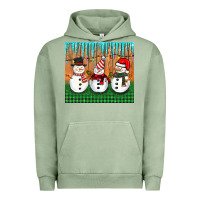 Pigment Oil Green christmas snovman Urban Hoodie - BarkalooDesign