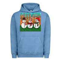 Pigment Pebble Blue christmas snovman Urban Hoodie - BarkalooDesign