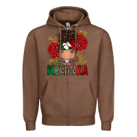 Chestnut Mexicana Latina messy bun Zipper Hoodie - RanaPortraitStore