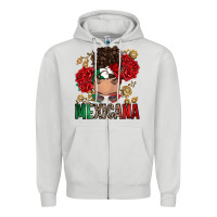 Dove Grey Mexicana Latina messy bun Zipper Hoodie - RanaPortraitStore