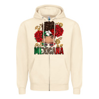 Sandshell Mexicana Latina messy bun Zipper Hoodie - RanaPortraitStore