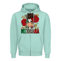 Seafoam Mexicana Latina messy bun Zipper Hoodie - RanaPortraitStore