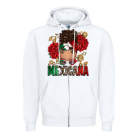 White Mexicana Latina messy bun Zipper Hoodie - RanaPortraitStore