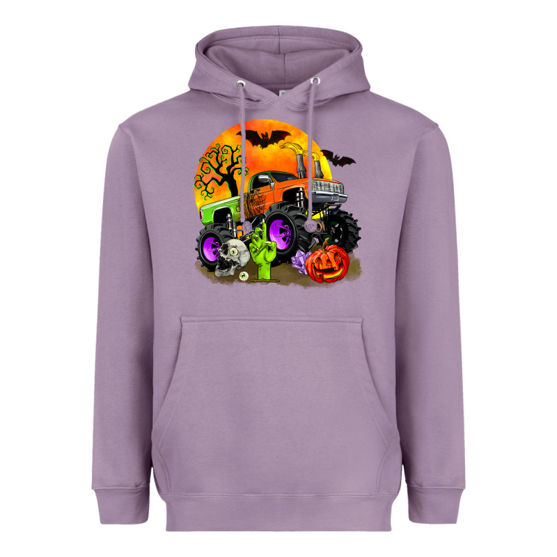 Halloween Monster Truck Heavyweight Hoodie by Zillion Design Studio | Teevron