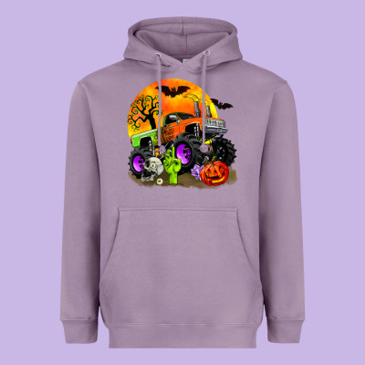 Halloween Monster Truck Heavyweight Hoodie Designed By Zillion Design Studio