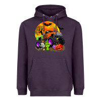 Plum halloween monster truck Heavyweight Hoodie - Zillion Design Studio