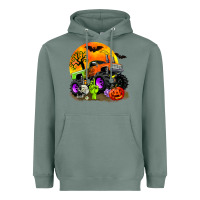 Sage halloween monster truck Heavyweight Hoodie - Zillion Design Studio