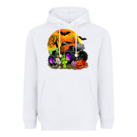 White halloween monster truck Heavyweight Hoodie - Zillion Design Studio