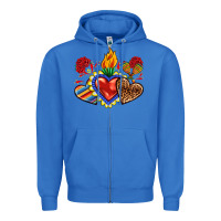 True Royal Sacred heart with leopard and serape heart Zipper Hoodie - RanaPortraitStore
