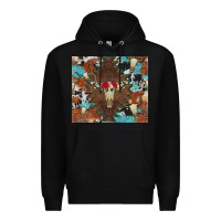 Black western floral bullskull cowhide and leopard Premium Hoodie - Artiststas