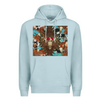 Blue Mist western floral bullskull cowhide and leopard Premium Hoodie - Artiststas