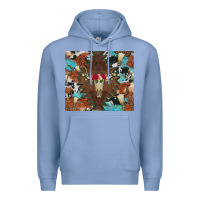 Colony Blue western floral bullskull cowhide and leopard Premium Hoodie - Artiststas