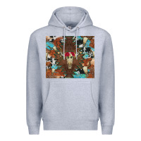 Heather Grey western floral bullskull cowhide and leopard Premium Hoodie - Artiststas