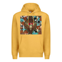 Mustard western floral bullskull cowhide and leopard Premium Hoodie - Artiststas