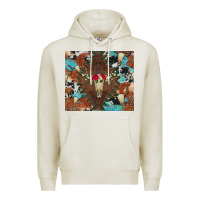 Oatmeal Heather western floral bullskull cowhide and leopard Premium Hoodie - Artiststas
