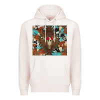 Pale Pink western floral bullskull cowhide and leopard Premium Hoodie - Artiststas