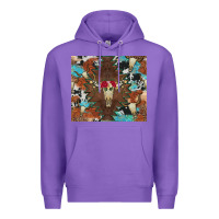 Purple western floral bullskull cowhide and leopard Premium Hoodie - Artiststas