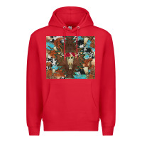 Red western floral bullskull cowhide and leopard Premium Hoodie - Artiststas