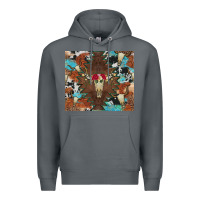 Rock western floral bullskull cowhide and leopard Premium Hoodie - Artiststas