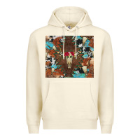 Sandshell western floral bullskull cowhide and leopard Premium Hoodie - Artiststas