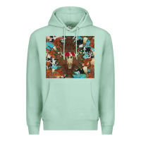 Seafoam western floral bullskull cowhide and leopard Premium Hoodie - Artiststas