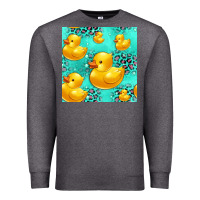 Charcoal Heather rubber duck seamless pattern Premium Sweatshirt - HRA Design Shop