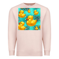 Pale Pink rubber duck seamless pattern Premium Sweatshirt - HRA Design Shop
