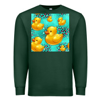 Sports Green rubber duck seamless pattern Premium Sweatshirt - HRA Design Shop