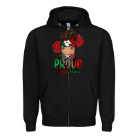 Black Proud Latina messy bun Zipper Hoodie - RanaPortraitStore