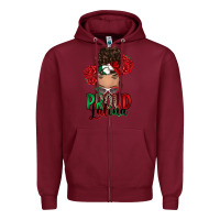 Burgundy Proud Latina messy bun Zipper Hoodie - RanaPortraitStore