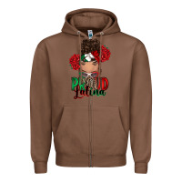 Chestnut Proud Latina messy bun Zipper Hoodie - RanaPortraitStore
