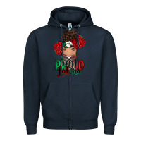Navy Proud Latina messy bun Zipper Hoodie - RanaPortraitStore