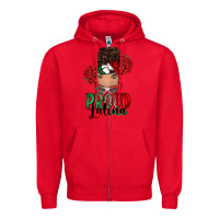 Red Proud Latina messy bun Zipper Hoodie - RanaPortraitStore