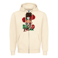Sandshell Proud Latina messy bun Zipper Hoodie - RanaPortraitStore